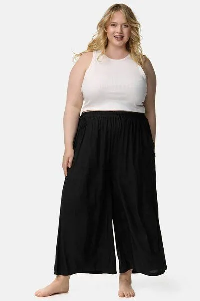 paigh paigh Culotte Einfarbig Plus Size, Schwarz, – Produktbild 1 von 4