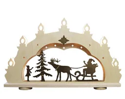 WEIGLA e.K. WEIGLA e.K. Schwibbogen "Weihnachtsmann auf Schlitten" 7 flammig LED Beleuchtung – Produktbild 1 von 1