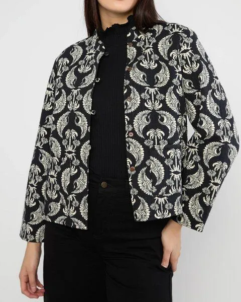 blutsgeschwister Blutsgeschwister Gemusterte Übergangsjacke Quilted Love, King of skies (schwarz), – Produktbild 1 von 4