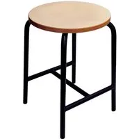 H-Strebe-Hocker mit Buchenholzsitzfläche, Höhe 500 mm – Produktbild 1 von 1
