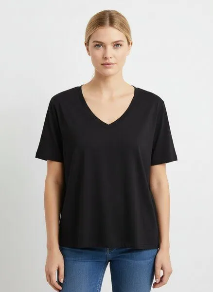 UNIPOLAR UNIPOLAR V-Neck T-Shirt Modell: Island, Black, – Produktbild 1 von 2