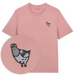LIGARTI Besticktes T-Shirt – Claude die Taube – LIGARTI Tiermanufaktur – Produktbild 1 von 1