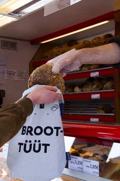 umtüten umtüten Brotbeutel aus Recyling Bio Baumwolle, Grün, – Produktbild 3 von 3