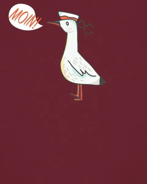 watapparel watapparel T-Shirt Frauen Moin Seagull, Burgundy, – Produktbild 3 von 3