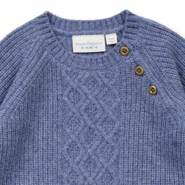 Sense Organics Sense Organics Baby Wollpullover, Modell DIBOO, Denimblau melange, – Produktbild 2 von 3