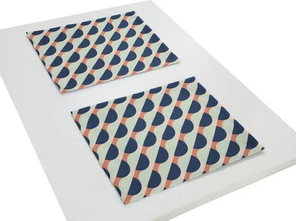 Nature by Adam Nature by Adam Tischset 2er Pack aus 100% Bio-Baumwolle - Made in Germany - Circles, Blau, – Produktbild 2 von 4