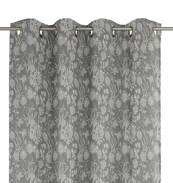 Nature by Adam Nature by Adam Vorhang aus 100% Bio-Baumwolle - Made in Germany - Flower Cuveé Light, Dunkelgrau, – Produktbild 6 von 7