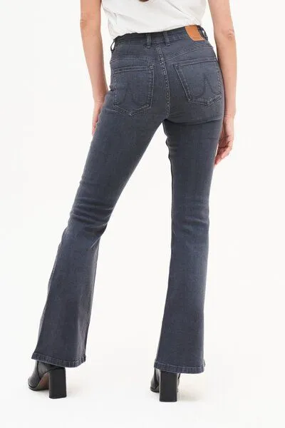 Kuyichi Kuyichi Flared Jeanshose - Lisette Flare, Grau (steel grey), – Produktbild 3 von 4