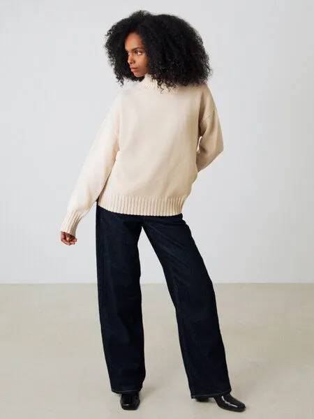 Honest Basics Honest Basics Damen Mock-Pullover aus Bio-Baumwolle, Rattan, – Produktbild 3 von 4