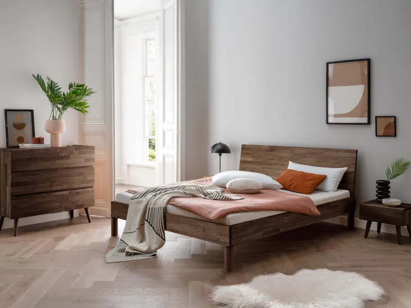 allnatura allnatura Massivholzbett "Lunara" - Schnäppchen 2127-03314 | Kernbuche geölt | 90x200 cm | Winkel | durchgehend, Kernbuche geölt, – Produktbild 2 von 2