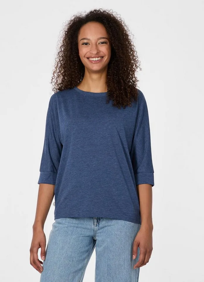 ragwear ragwear 3/4-Arm-Shirt SHIMONA Baumwollmix mit 3/4-Ärmeln und softem Finish, Blau, – Produktbild 1 von 2