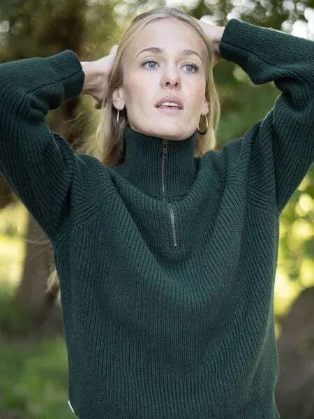 FUXBAU FUXBAU Frauen Merino Troyer, Grün, – Produktbild 4 von 4