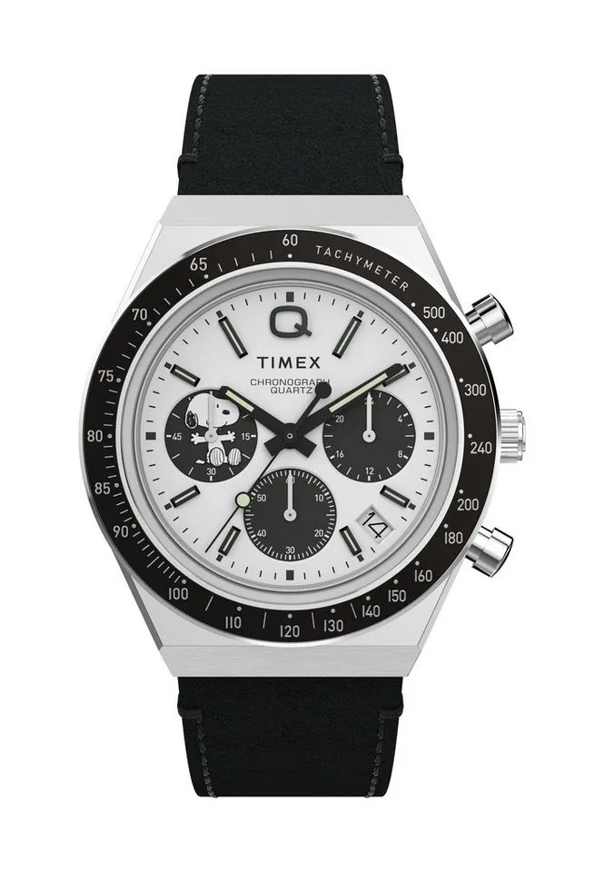 Timex Quarzuhr Q Timex Chronograph x Peanuts Snoopy, (1-tlg., Not a set – not applicable to this product), Quarz Chronograph, Schwarz, – Produktbild 1 von 4