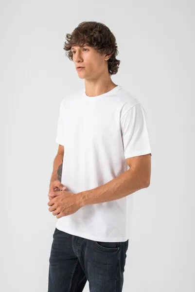 Burnell & Son Burnell & Son T-Shirt Herren 3er Pack aus 100% Baumwolle Regular Fit Basic Rundhals, 3x weiss, – Produktbild 3 von 3