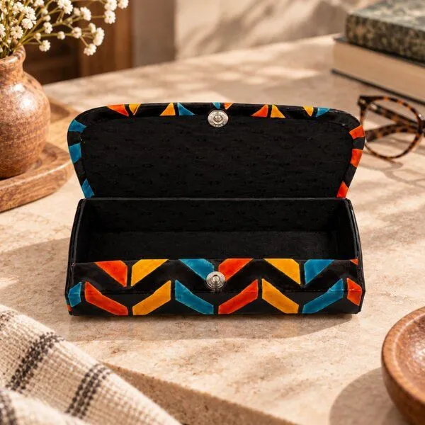 Janselo Nomad Lines Design Shanti-Leder-Brillenetui – Produktbild 2 von 3