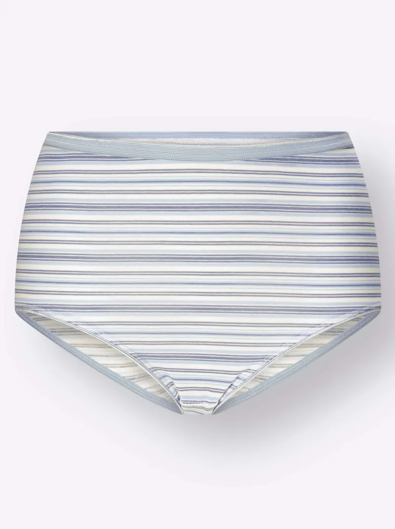 wäschepur Taillenslip 2x rosenquarz-gestreift + 2x eisblau-gestreift, 2x rosenquarz-gestreift + 2x eisblau-gestreift, – Produktbild 2 von 3
