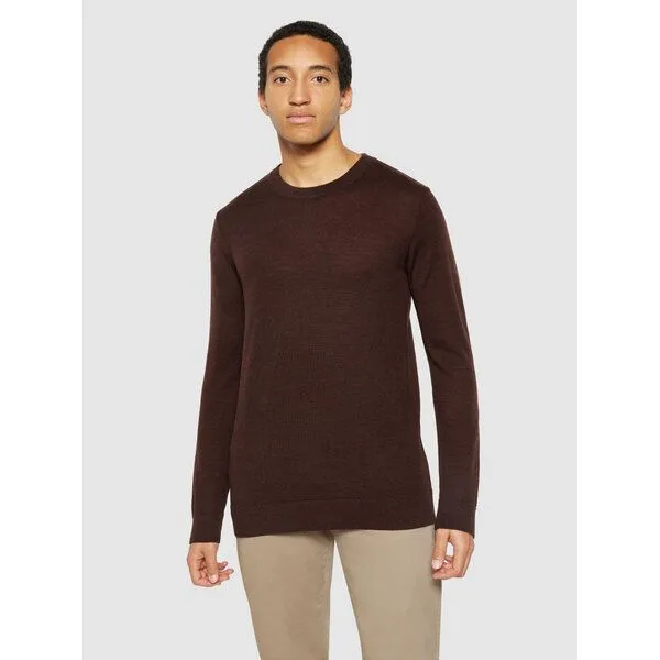 KnowledgeCotton Apparel KnowledgeCotton Apparel Regular merino knit crew neck - aus Merino-Wolle, Braun (demitasse), – Produktbild 1 von 4