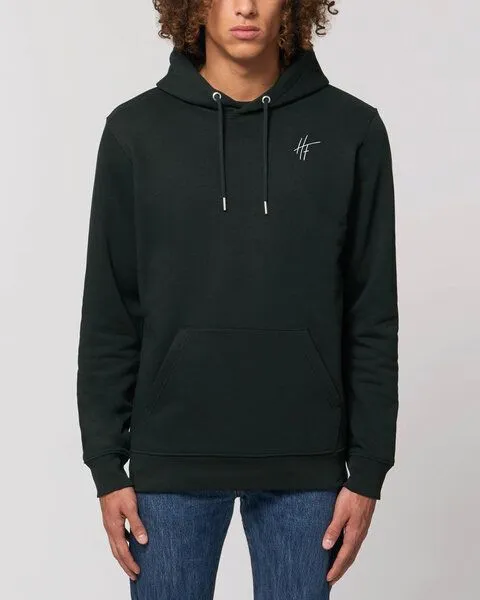 Human Family Human Family Bio Unisex Basic Hoodie - "HF", Schwarz, – Produktbild 2 von 4