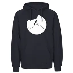 HANDGEDRUCKT HANDGEDRUCKT "Klettern" Männer Hoody aus reiner Biobaumwolle (kbA) – Produktbild 1 von 1