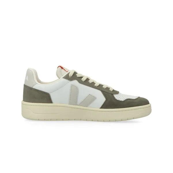 Veja Veja Sneaker Unisex - V-82 Grained Leather, Extra/white/natural/kaki(natur), – Produktbild 3 von 4