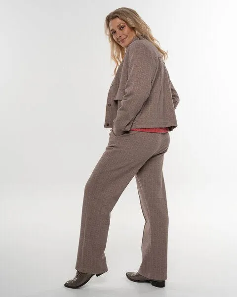 Alma & Lovis Alma & Lovis Edle Jacke in Karo-Melange aus feiner Bio-Baumwolle | Karo Jacke, Rose, – Produktbild 3 von 4
