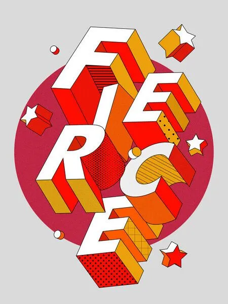 Photocircle Photocircle Poster / Leinwandbild - FIERCE - 3D typography – Produktbild 1 von 4