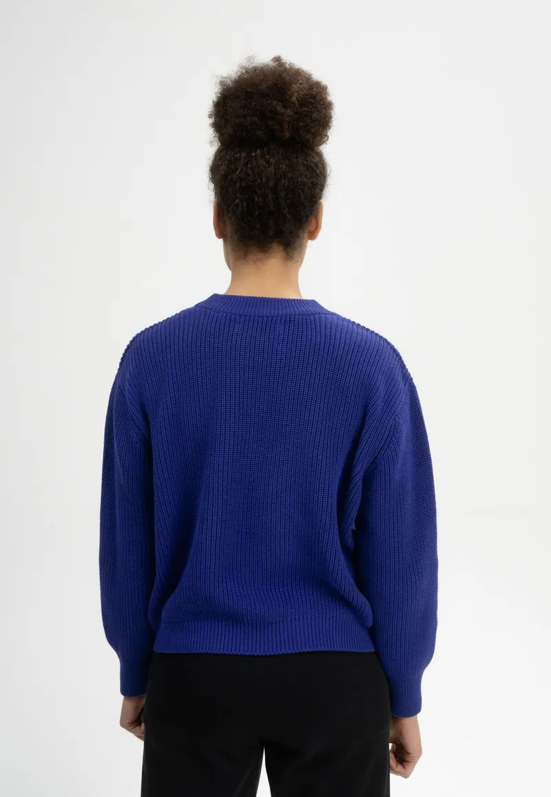 MELA MELA Damen vegan Strickpullover Rippe Adah Bold Blue, Extra dunkelblau, – Produktbild 1 von 2