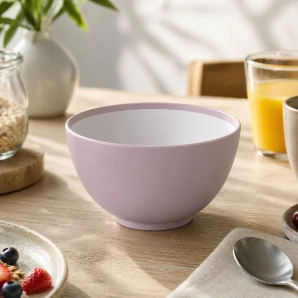 elasto elasto Müslischale aus Kunststoff, Flieder/weiß, – Produktbild 3 von 4