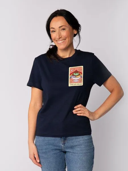 watapparel watapparel T-Shirt Frauen Tarot The Ice Cream, French navy, – Produktbild 1 von 4