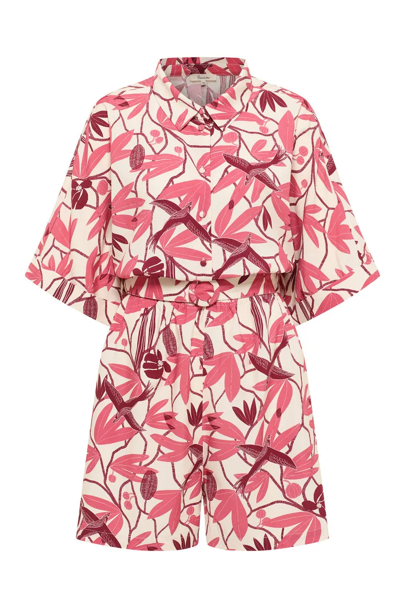 Tranquillo Overall Milaa aus EcoVero™ Viskose - berry bird / 42 – Produktbild 1 von 1