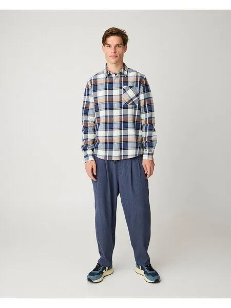 KnowledgeCotton Apparel KnowledgeCotton Apparel Kariertes Flanell-Hemd, Navy, – Produktbild 4 von 4