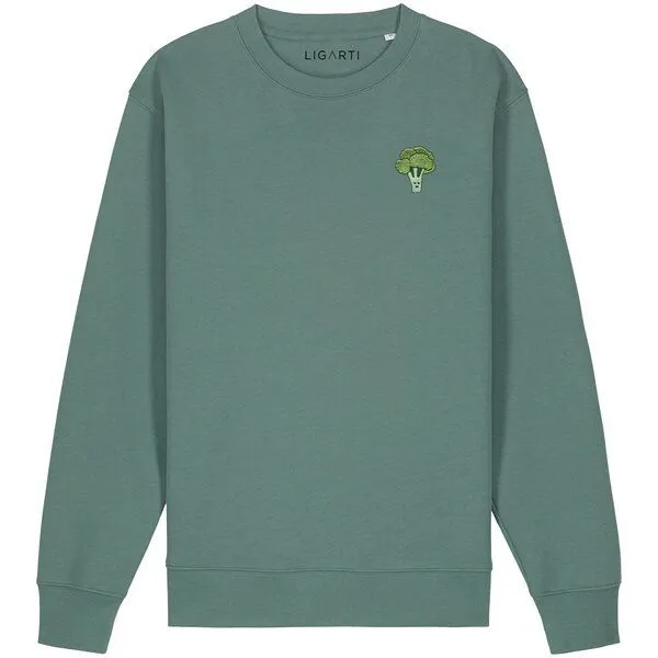 LIGARTI Bestickter Pullover – Brokkoli – LIGARTI Tiermanufaktur, Terracotta, – Produktbild 3 von 3