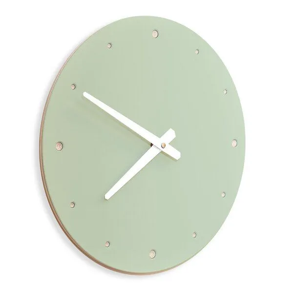 klotzaufklotz klotzaufklotz Wanduhr Linoleum, Blassgrün, – Produktbild 2 von 4