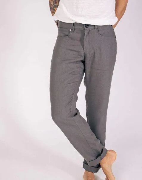 Aatise Aatise Herren Leinenhose aus 100% Leinen Zanzibar regular fit, mid rise, Grau, – Produktbild 1 von 1