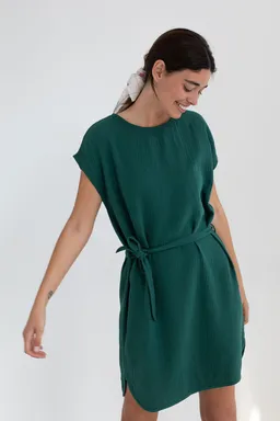 TWOTHIRDS TWOTHIRDS Damen vegan Kleid Mwali Dunkelgrün – Produktbild 1 von 1