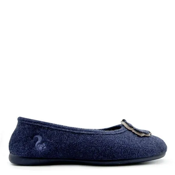 thies Veganer Hausschuh "thies ® Eco Ballerina" aus recycelten PES, fair produziert, Blue (blau), – Produktbild 1 von 4