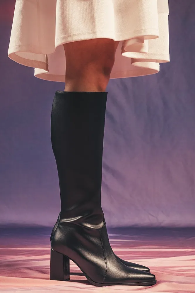 NAE NAE Damen vegan Kniestiefel Iona Schwarz, Schwarz, – Produktbild 2 von 2