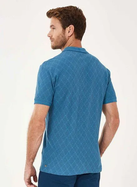 ORGANICATION ORGANICATION Poloshirt aus Bio-Baumwolle mit Allover-Print, Ocean, – Produktbild 4 von 4