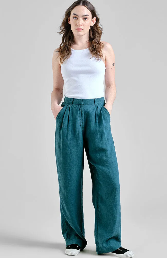 Dedicated DEDICATED Damen vegan Hose Vickleby Green, Teal, – Produktbild 1 von 2