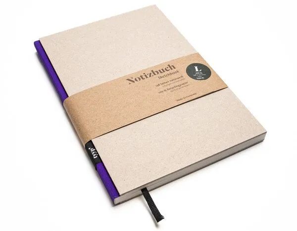 tyyp tyyp Notizbuch A5 – 100% Recyclingpapier – handmade in Germany – BerlinBook, Violette, – Produktbild 1 von 4