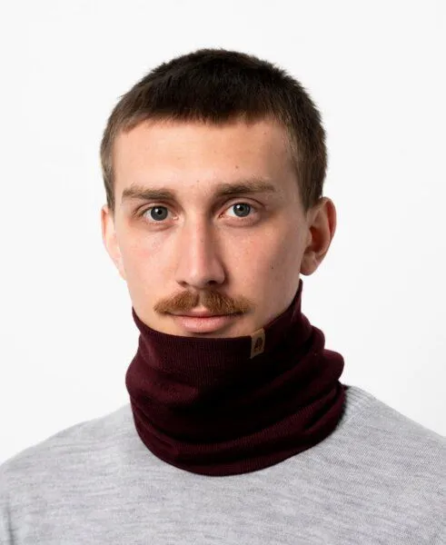 Kopyto Kopyto OPOS – Multifunktionaler Merino-Schlauchkragen aus 100% RWS-Wolle, Maroon, – Produktbild 1 von 6