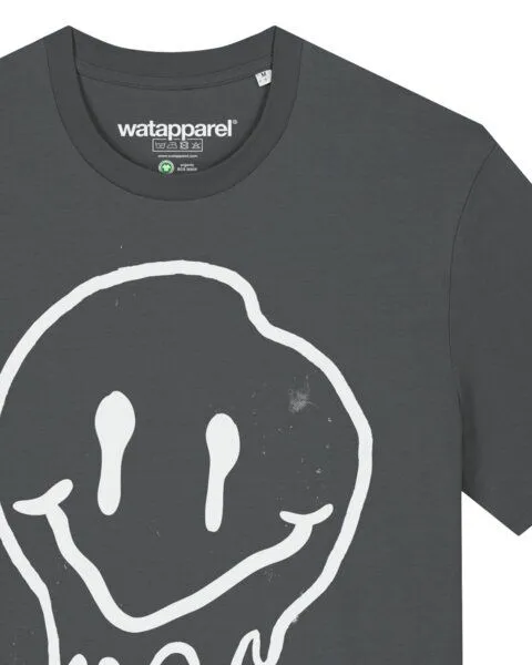 watapparel watapparel T-Shirt Unisex Smiley, Anthracite, – Produktbild 3 von 4