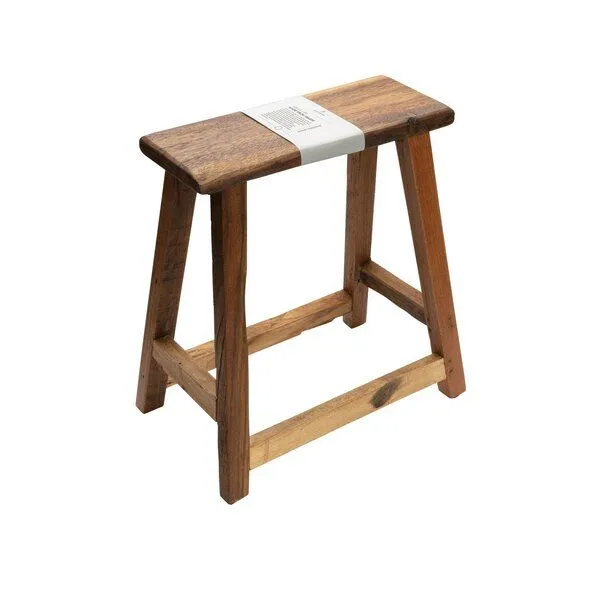 Originalhome Originalhome Chinesischer Hocker aus recyceltem Holz, Natur, – Produktbild 1 von 4