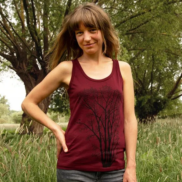 Cmig Cmig Damen Tank-Top Erle mit Elster in burgundy – Produktbild 1 von 4