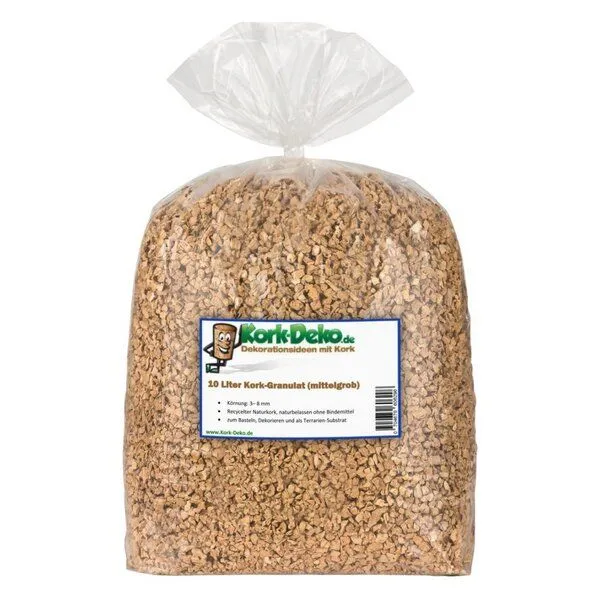 Kork-Deko Kork-Deko 10 Liter Korkgranulat, mittlere Körnung (3-8 mm) (Korkschrot) – Produktbild 5 von 6