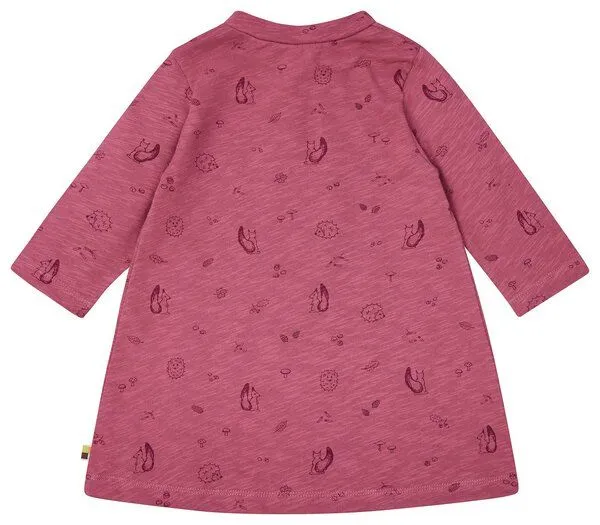 loud + proud loud + proud Babys & Kinder Kleid Slub Jersey mit Druck, GOTS-zertifiziert, Rouge(pink), – Produktbild 2 von 3