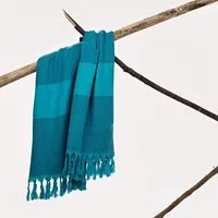 HängemattenGlück HängemattenGlück Hamamtuch/Strandtuch, handgewebt, flauschig, Bio-Baumwolle, GOTS-zertifiziert, 100x180cm, Marino blau, – Produktbild 1 von 1
