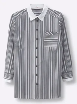 sheego Gestreifte Bluse schwarz-ecru-gestreift – Produktbild 1 von 1