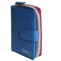 Vargu Vargu Echtleder Geldbörse VINEM 1-A, Blue - cranberry, – Produktbild 1 von 1