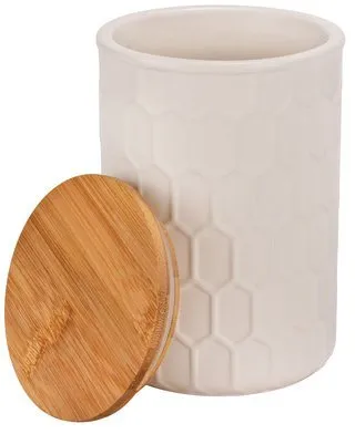 Wenko Wenko Vorratsdose Modell Maya, Keramik, (1-tlg), Frischhaltedose für Lebensmittel und Vorräte, luftdichter Deckel, Weiß, – Produktbild 3 von 8
